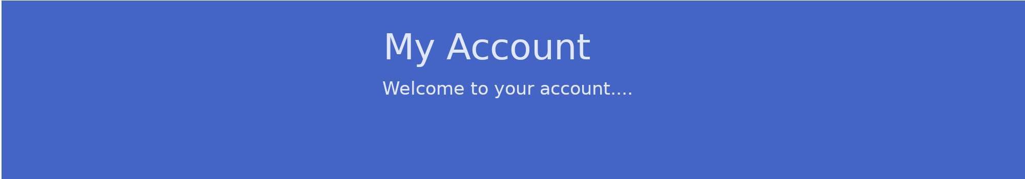 Welcome to your account page